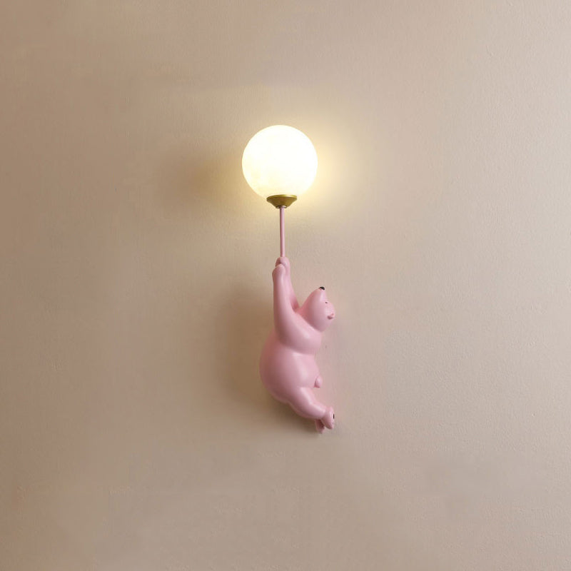 Wandlamp Beer met Ballon LED Wit Blauw Roze Kinderkamer Slaapkamer Woonkamer Leeslamp Acrylic Decoratief | Sulvida
