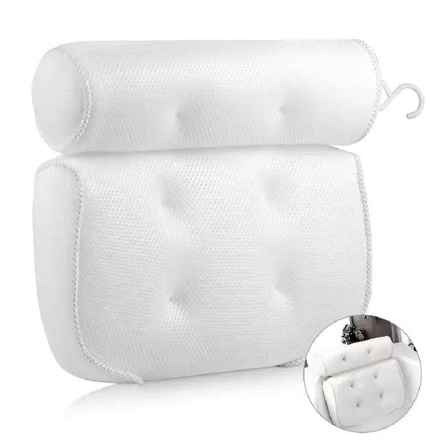 Badkussen met Zuignappen voor Bad en Bubbelbad Comfortabele Neksteun Antislip Badaccessoire Relaxatie Wellness | Sulvida