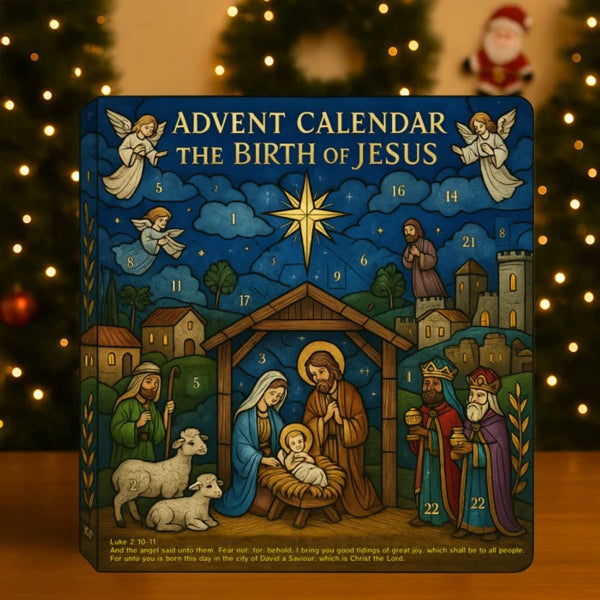 Kerstkalender met Geboortefiguren 24 Dagen Kerstverhaal Decoratie Adventskalender Kerstmis Nativity Scene | Sulvida