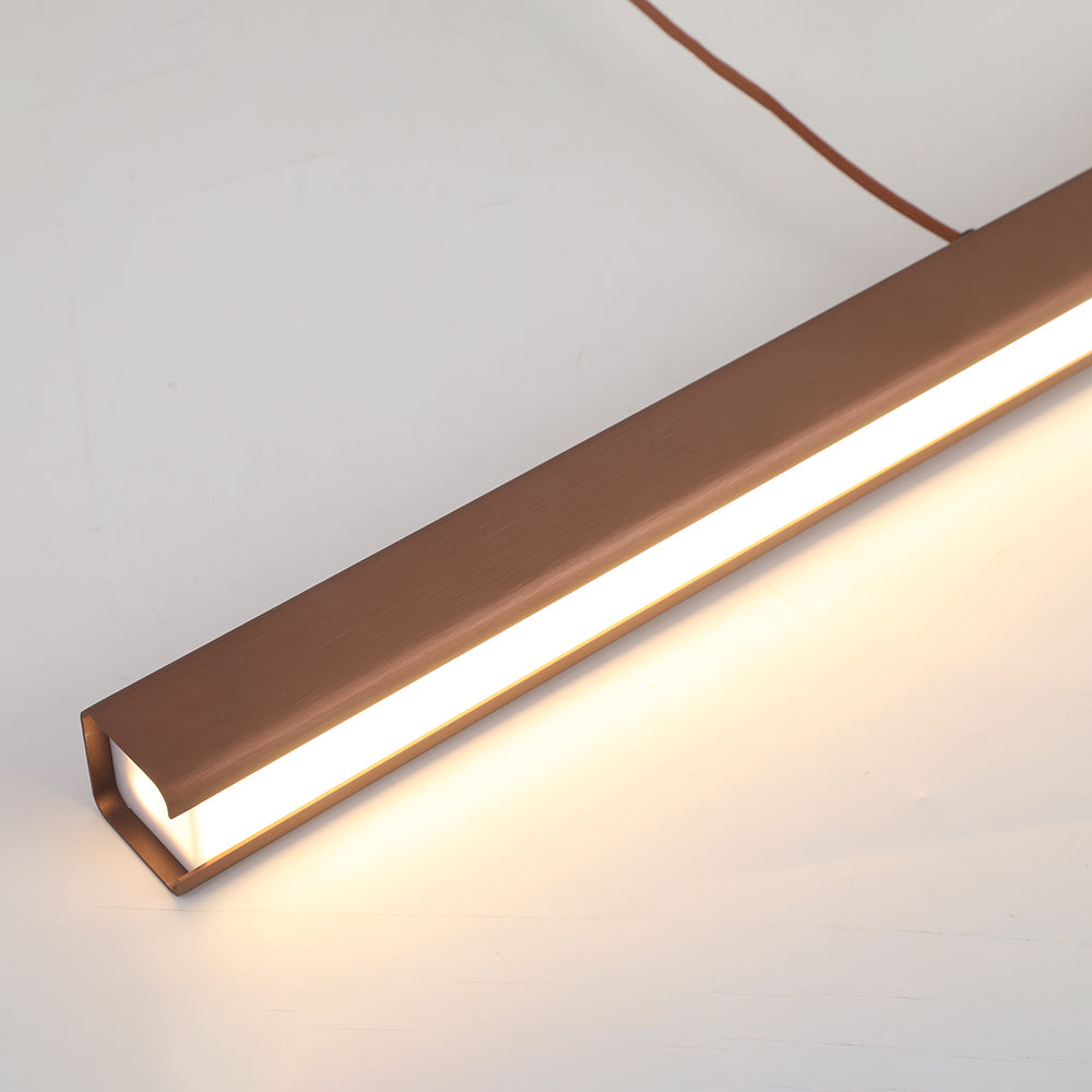 Moderne LED Hanglamp Lineair Design Zwart Bruin Dimbaar Eettafel Woonkamer Metaal Acryl 80-150cm Eetkamer | Sulvida