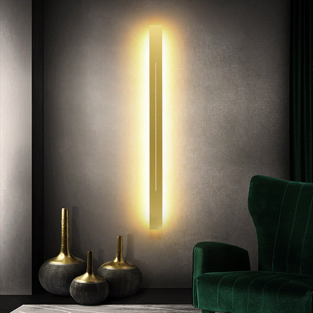 LED Wandlamp Modern Lineair Design Zwart Goud Acryl Metaal Slaapkamer Woonkamer Dimbaar 60-200cm Elegant | Sulvida