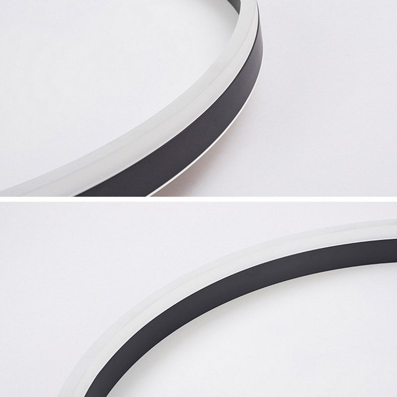 Ronde LED Plafondlamp Zwart Metaal Modern Design Woonkamer Slaapkamer Dimbaar Ring Sfeerlicht Plafondverlichting | Sulvida