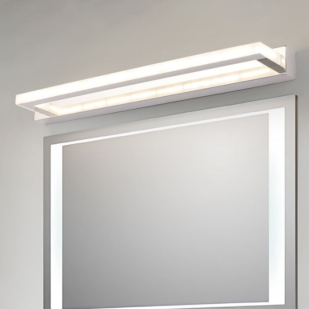 LED Wandlamp Rechthoek Wit voor Badkamer Spiegel Strak Modern Design Metaal Acryl Spiegelverlichting | Sulvida