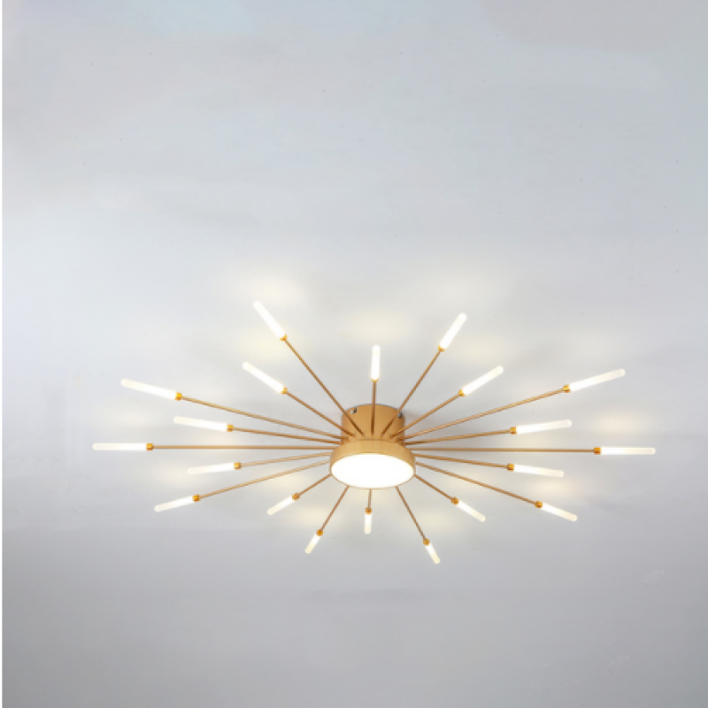 LED Plafondlamp Vuurwerk Metaal Acryl Zwart Goud Dimbaar Modern Design Woonkamer Slaapkamer Eetkamer Decoratief | Sulvida
