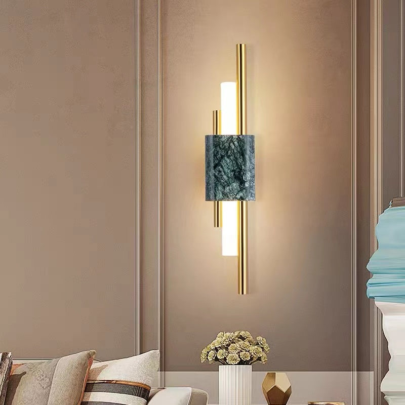 Wandlamp LED Marmer Metaal Goud Zwart Groen Slaapkamer Woonkamer Modern Interieur Sfeerverlichting Design | Sulvida