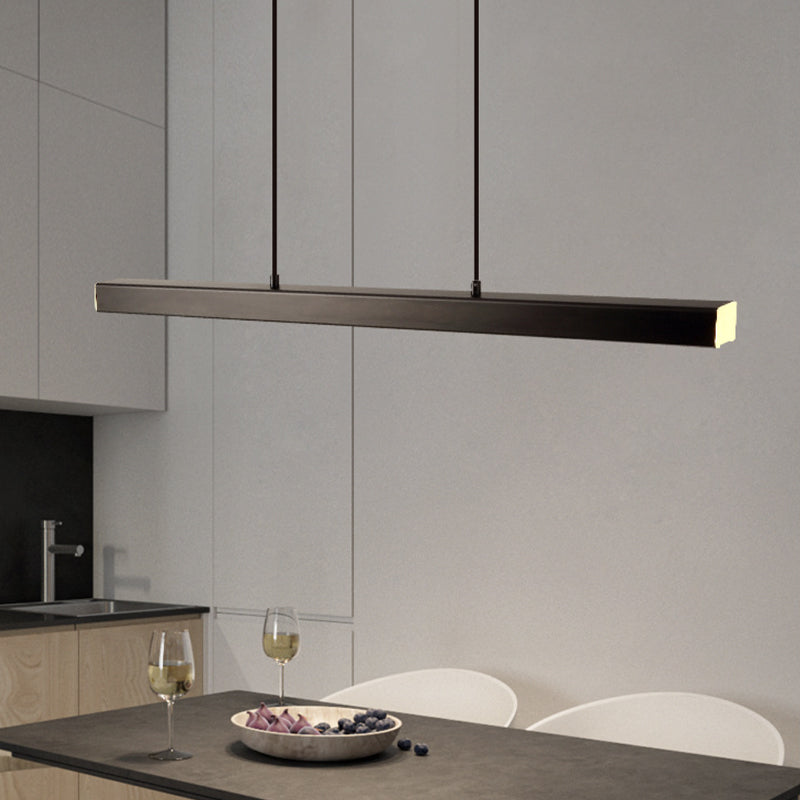 Moderne LED Hanglamp Lineair Design Zwart Bruin Dimbaar Eettafel Woonkamer Metaal Acryl 80-150cm Eetkamer | Sulvida