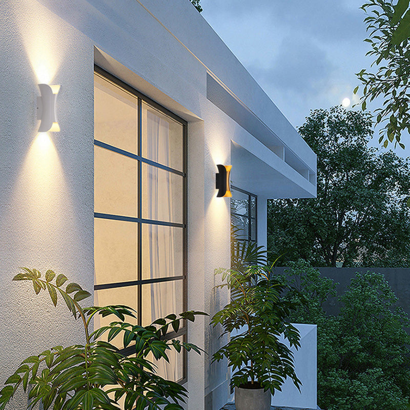 LED Wandlamp Gebogen Ontwerp voor Buiten IP65 Waterbestendig Moderne Tuinverlichting Zwart Wit Goud Buitenmuur | Sulvida