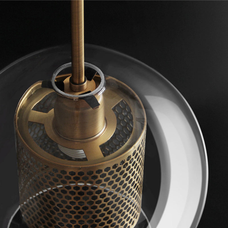 Glazen Hanglamp Bol Goud Cilinder Design Verlichting Woonkamer Eetkamer Slaapkamer Moderne Plafondlamp | Sulvida