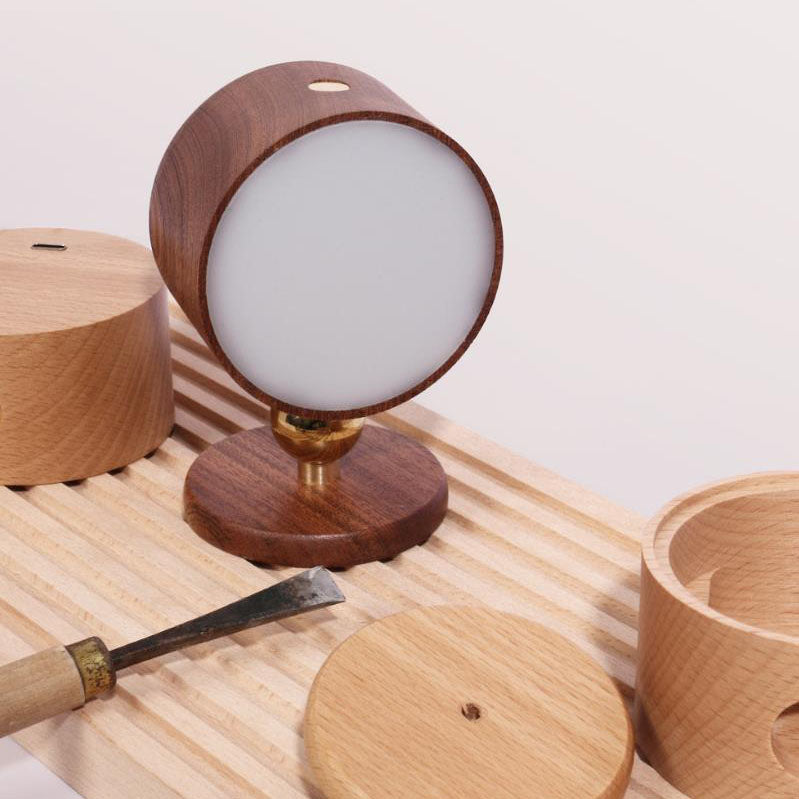 Houten wandlamp USB oplaadbaar magnetisch touchbediening dimbaar LED nachtlampje modern sfeervol design | Sulvida
