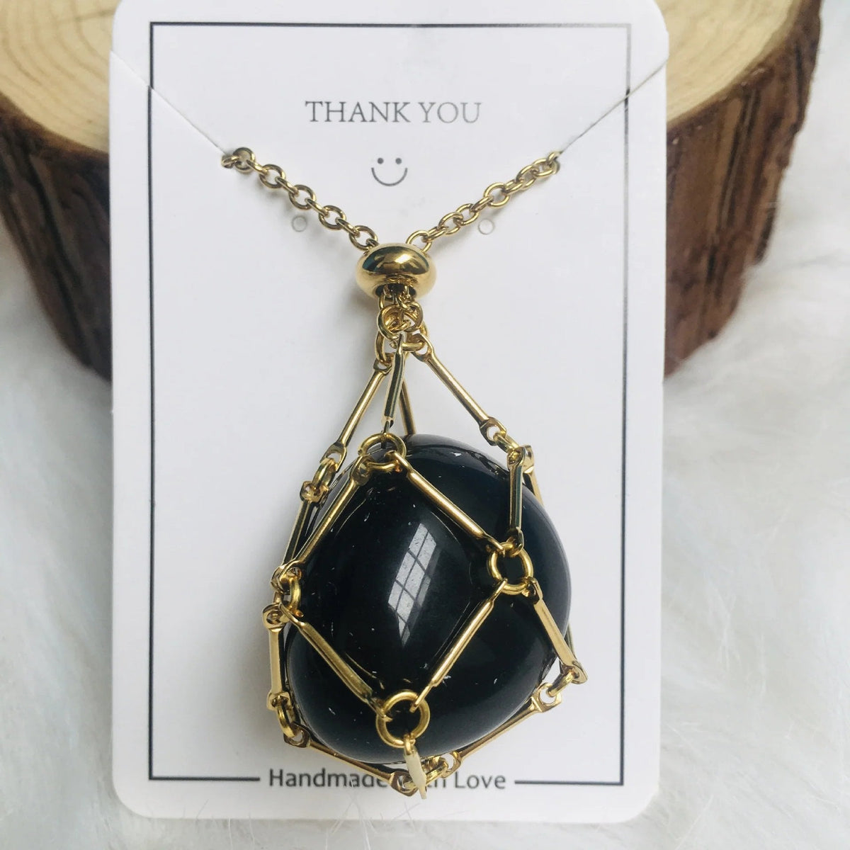 Collier en cristal réglable avec pendentif cage interchangeable pour pierres précieuses, équilibre des chakras, méditation, bijoux | Sulvida