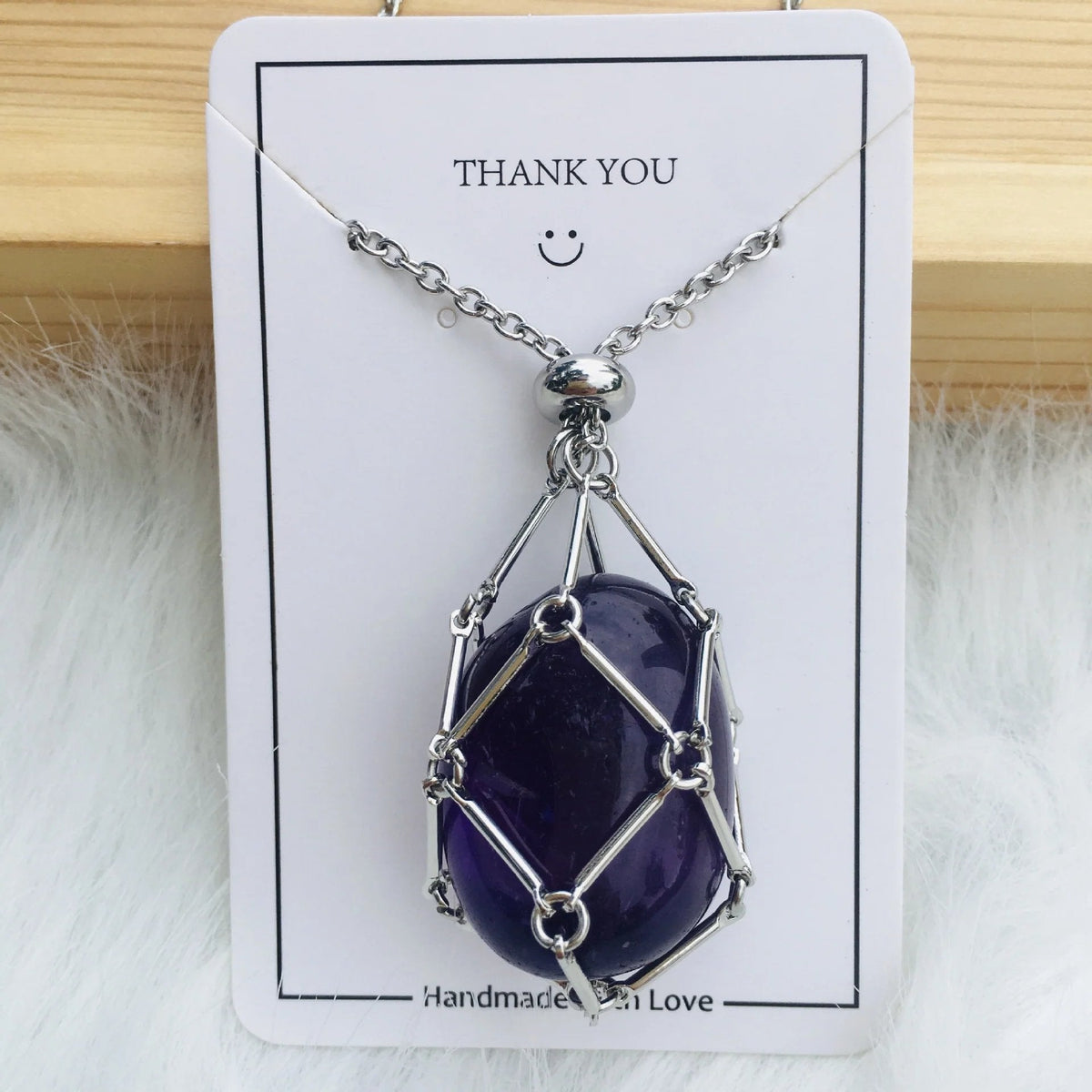 Collier en cristal réglable avec pendentif cage interchangeable pour pierres précieuses, équilibre des chakras, méditation, bijoux | Sulvida