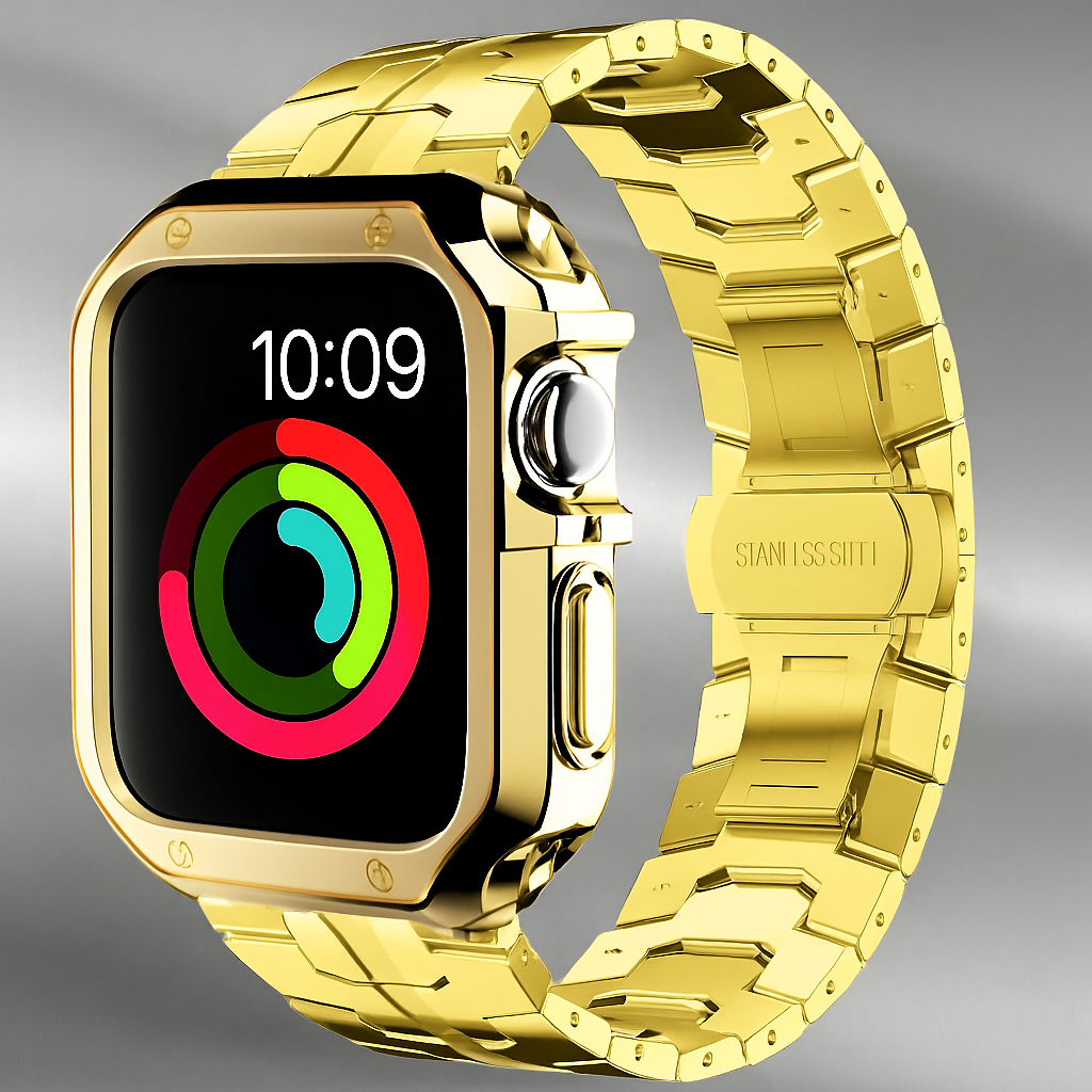 Bracelet en titane avec coque de protection pour Apple Watch Ultra et Series – bracelet en métal robuste, accessoire