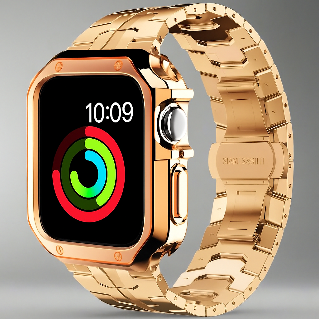 Bracelet en titane avec coque de protection pour Apple Watch Ultra et Series – bracelet en métal robuste, accessoire