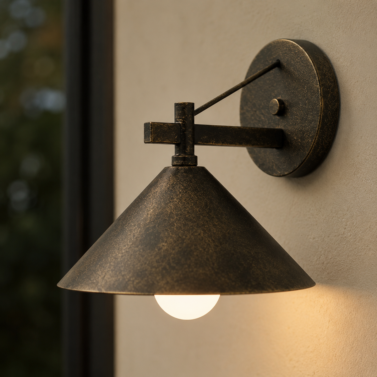 Industriële Buitenwandlamp Zwart Metaal E27 Fitting Waterbestendig Landelijk Design Terras Tuin Verlichting | Sulvida