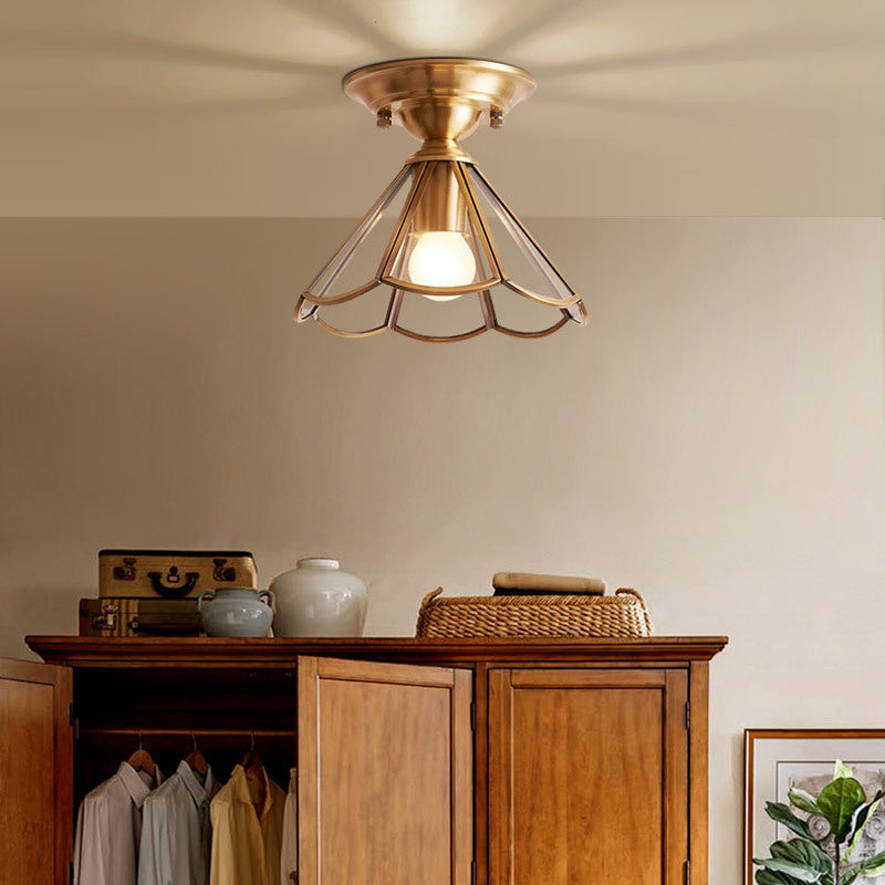 Plafondlamp Golfrand Metaal Goudkleurig Semi-Flush Klassieke Stijl Eetkamer Woonkamer Slaapkamer Wandmontage | Sulvida