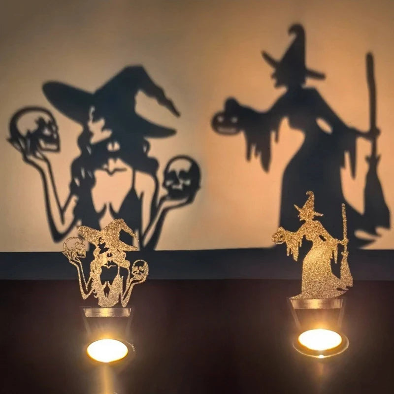 Kandelaar Metaal Zwart Sculptuur Halloween Decoratie Tafelkandelaar Sfeerlicht Woonkamer Sfeerverlichting | Sulvida