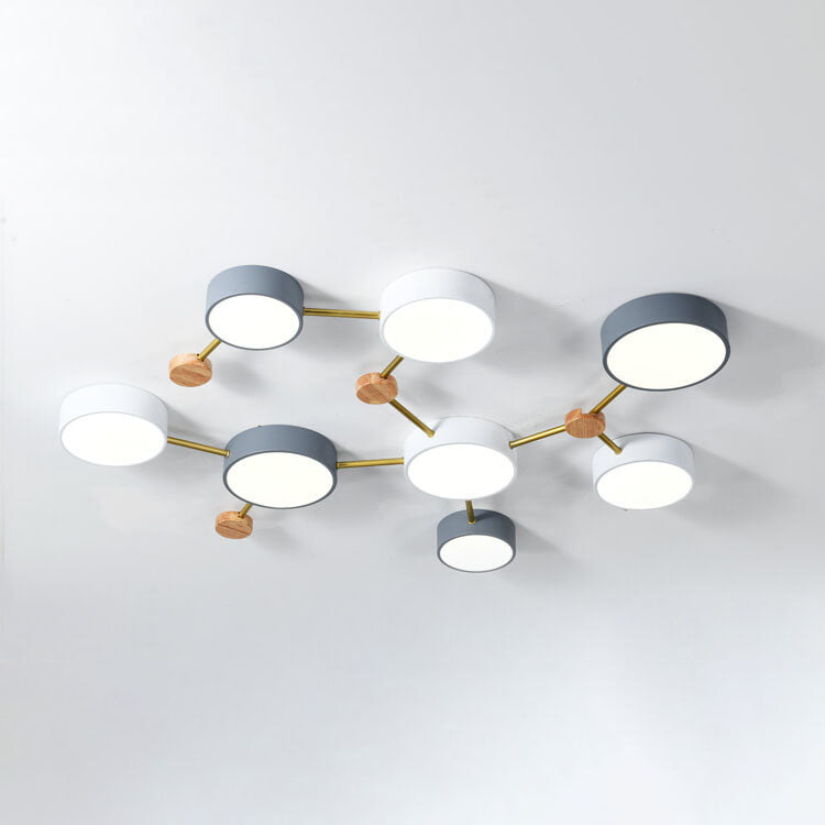 Plafondlamp massief hout met ijzer LED warm wit neutraal koel wit woonkamer slaapkamer gang moderne verlichting | Sulvida