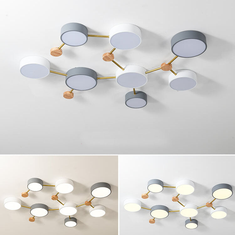 Plafondlamp massief hout met ijzer LED warm wit neutraal koel wit woonkamer slaapkamer gang moderne verlichting | Sulvida