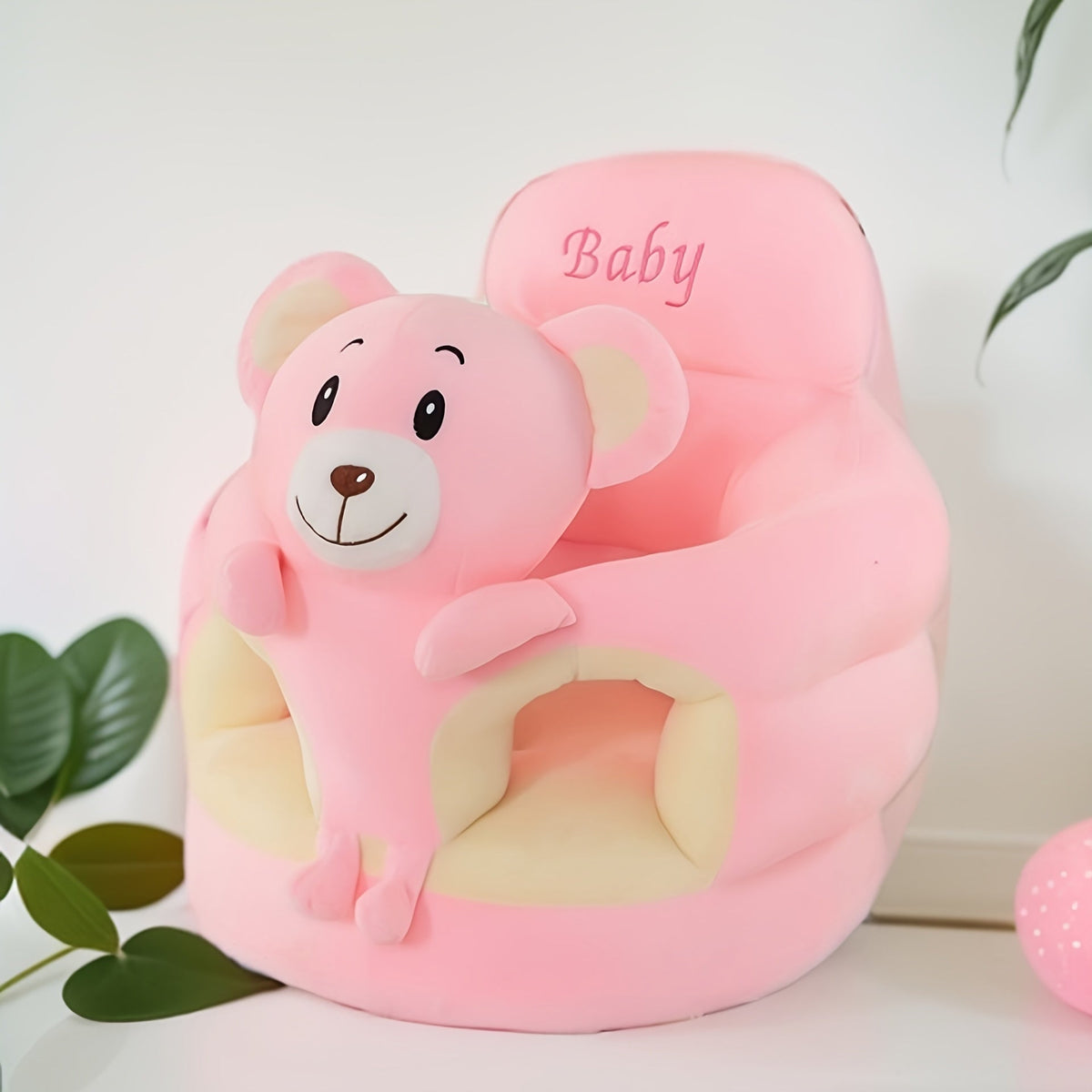 Babyzitstoeltje Pluche met Stevig Rugkussen voor Zitsteun Peuters Beestjes Decoratief Comfortabel Zacht | Sulvida