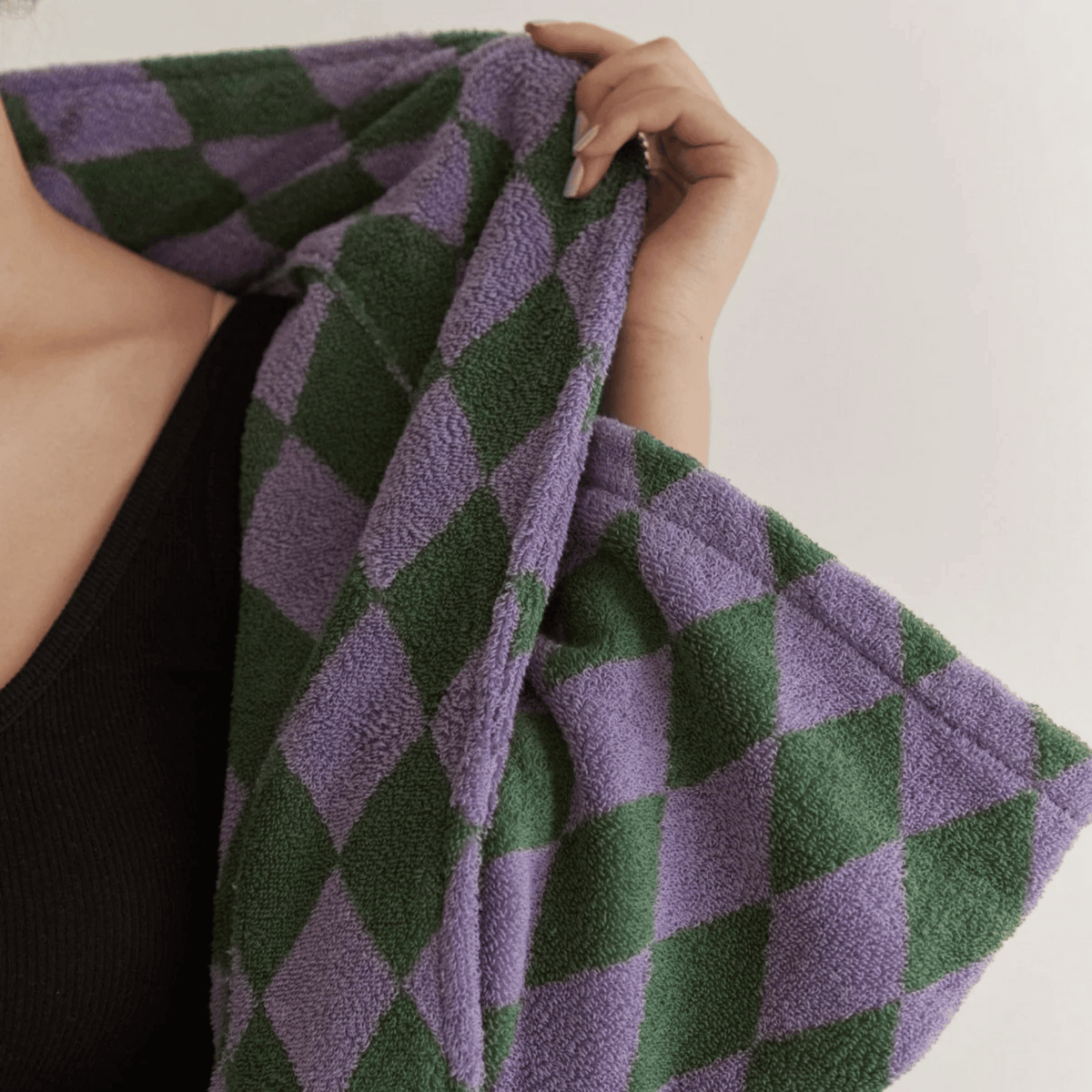 Badjas 100% Biologisch Katoen Zachte Douchebadjas Absorberend Vintage Patroon Luxe Ochtendjas voor Thuis & Spa | Sulvida