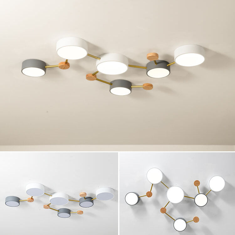 Plafondlamp massief hout met ijzer LED warm wit neutraal koel wit woonkamer slaapkamer gang moderne verlichting | Sulvida