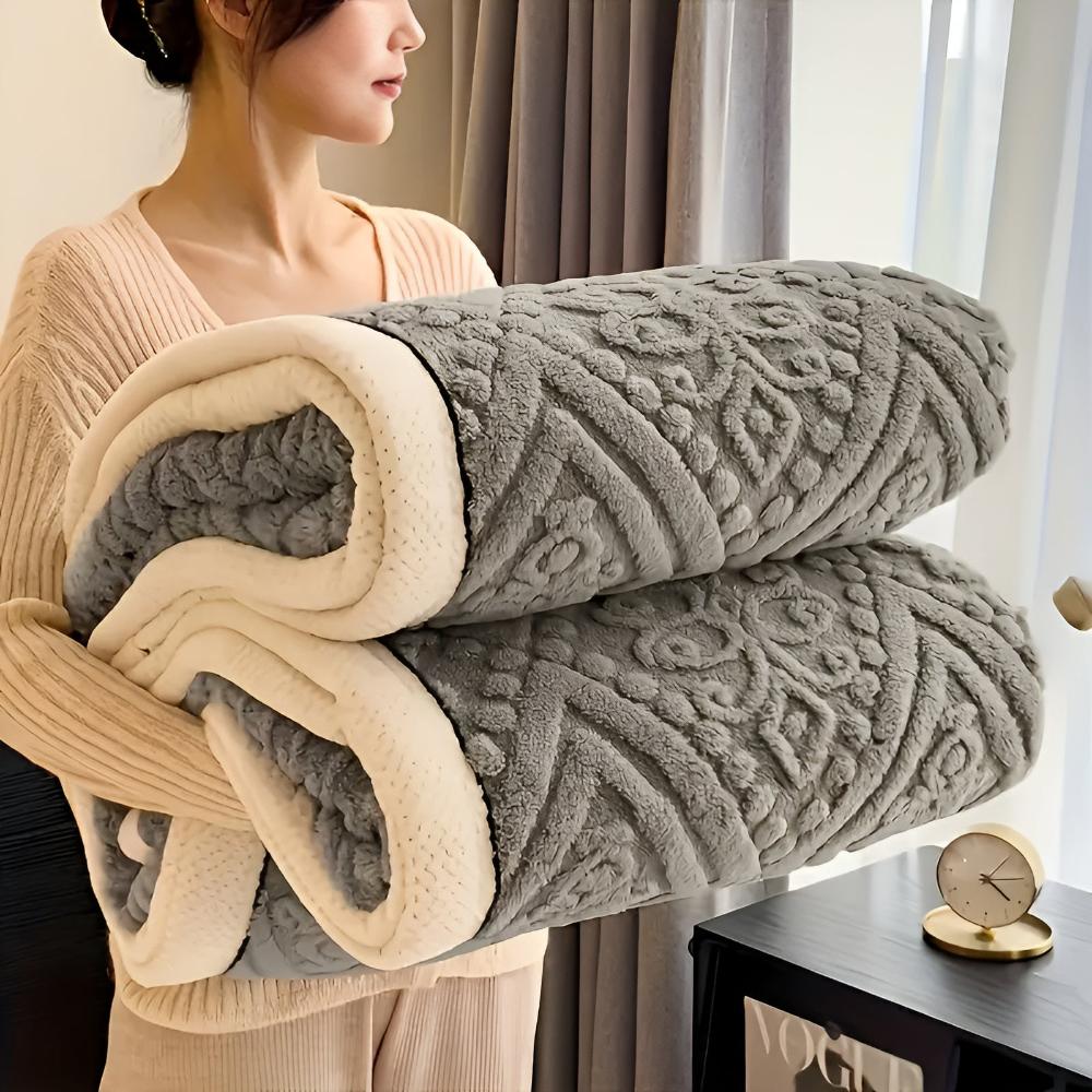 Dubbellaagse Sherpa Plaid Mandala Design met Fluweeltouch Decoratief Woonplaid voor Bank en Bed Luxe Deken | Sulvida