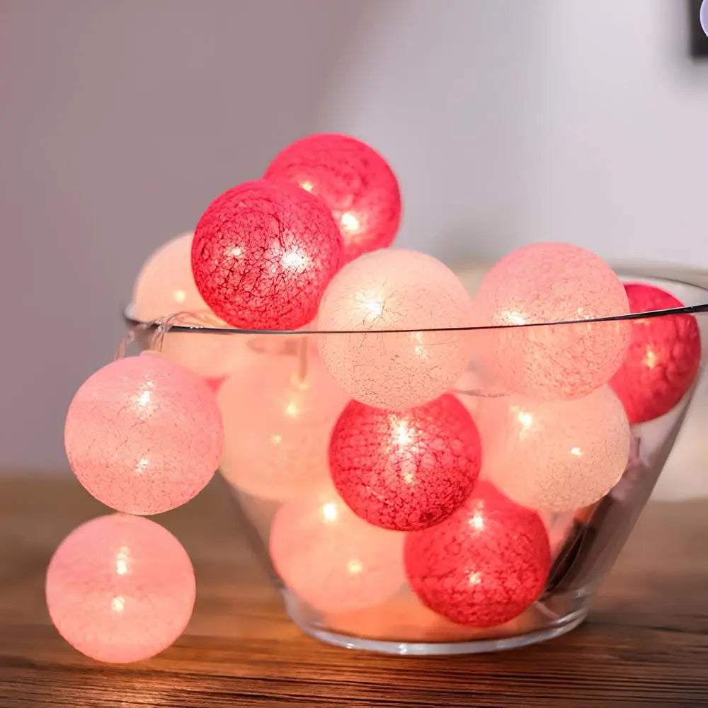 Katoenen Lichtbollenslinger Sfeerverlichting Kinderkamer Feestdecoratie USB Batterij 1,5 tot 10 Meter | Sulvida