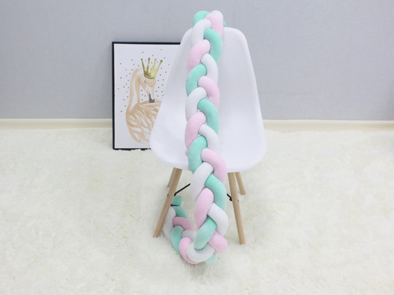 Tour de lit tressé pour bébé 100-500cm en coton doux, tour de lit protecteur pour berceau, parc et lit à barreaux, chambre d’enfant | Sulvida