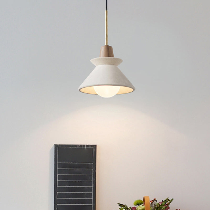 Betonnen Hanglamp Wit Komvormig Design Eetkamer Woonkamer Minimalistisch Scandinavisch Interieur Modern | Sulvida