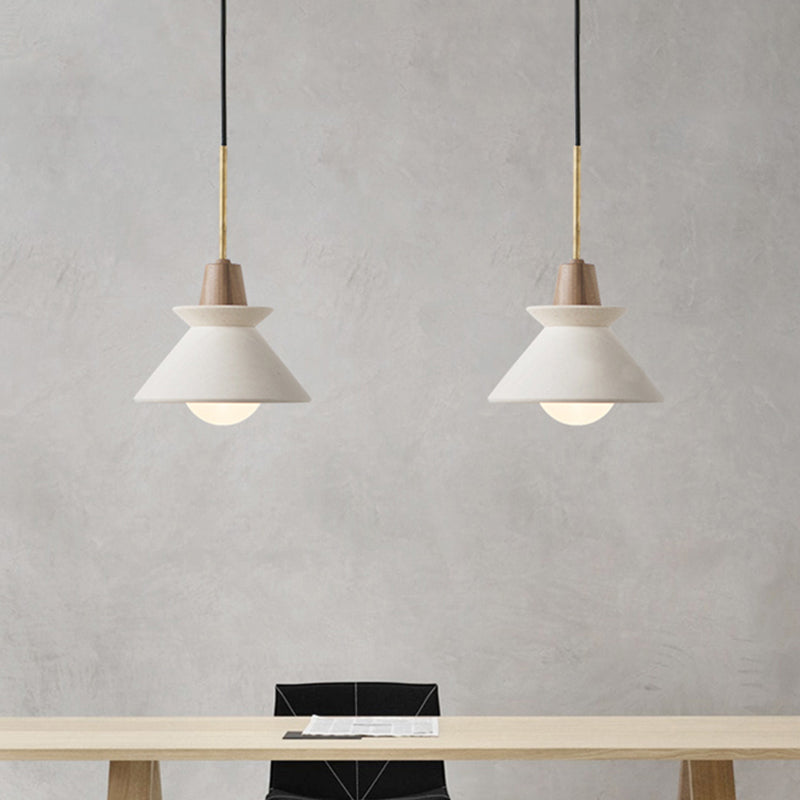 Betonnen Hanglamp Wit Komvormig Design Eetkamer Woonkamer Minimalistisch Scandinavisch Interieur Modern | Sulvida