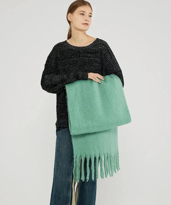 Écharpe en cachemire de 240 cm de long, douce et chaude, pour l’hiver, en plusieurs coloris, accessoire de luxe pour le cou, élégant, pour femme et homme | Sulvida