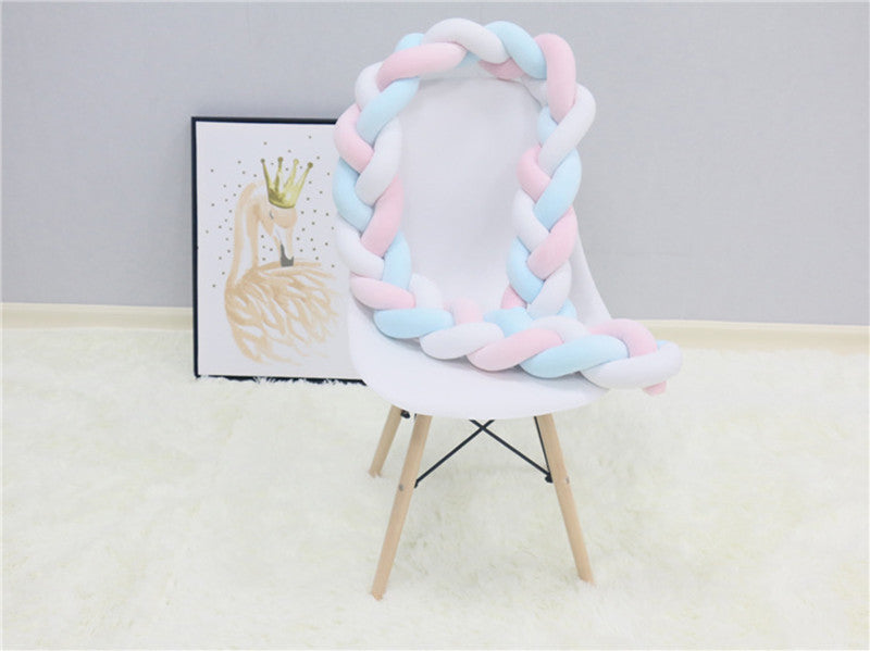 Tour de lit tressé pour bébé 100-500cm en coton doux, tour de lit protecteur pour berceau, parc et lit à barreaux, chambre d’enfant | Sulvida