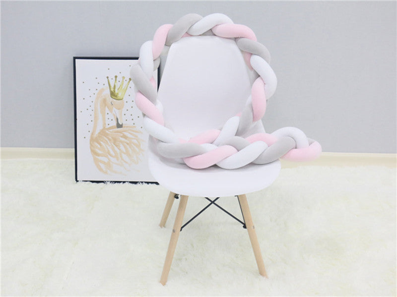 Tour de lit tressé pour bébé 100-500cm en coton doux, tour de lit protecteur pour berceau, parc et lit à barreaux, chambre d’enfant | Sulvida