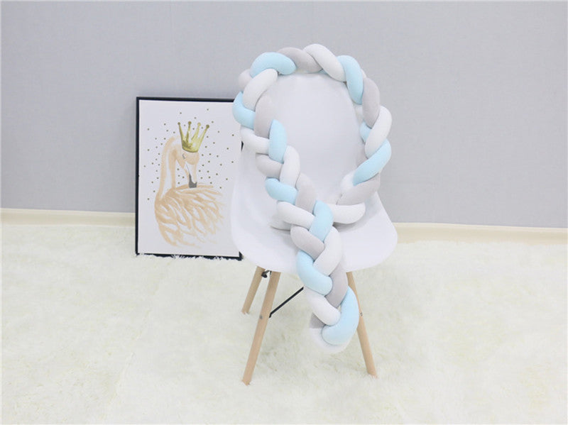 Tour de lit tressé pour bébé 100-500cm en coton doux, tour de lit protecteur pour berceau, parc et lit à barreaux, chambre d’enfant | Sulvida