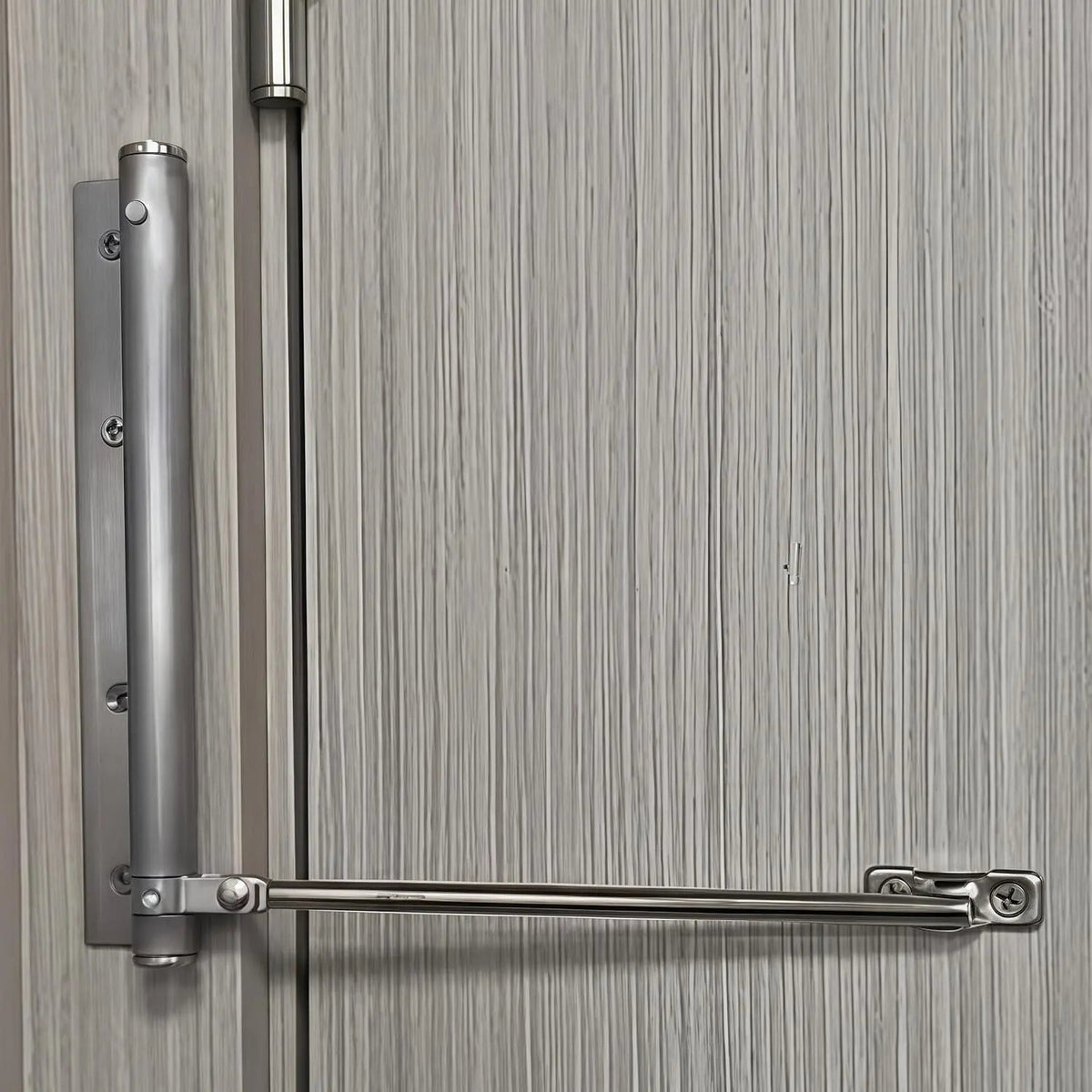 Ferme-porte automatique à vitesse de fermeture réglable, argenté et noir, acier inoxydable, silencieux pour intérieur | Sulvida