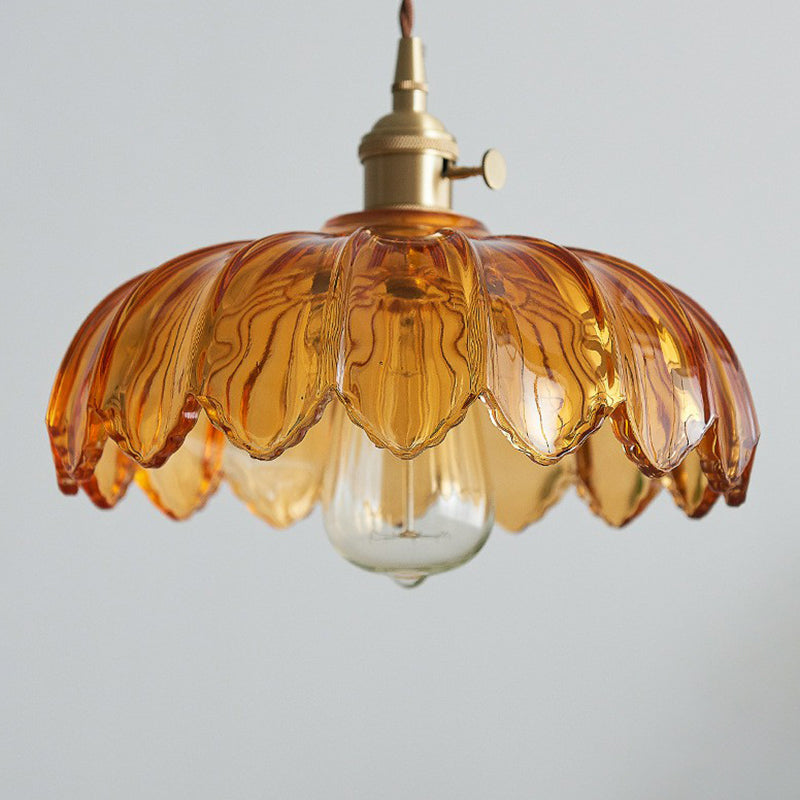 Hanglamp glazen bloem industrieel 25 cm E26 E27 eetkamer woonkamer plafondverlichting klassiek design | Sulvida