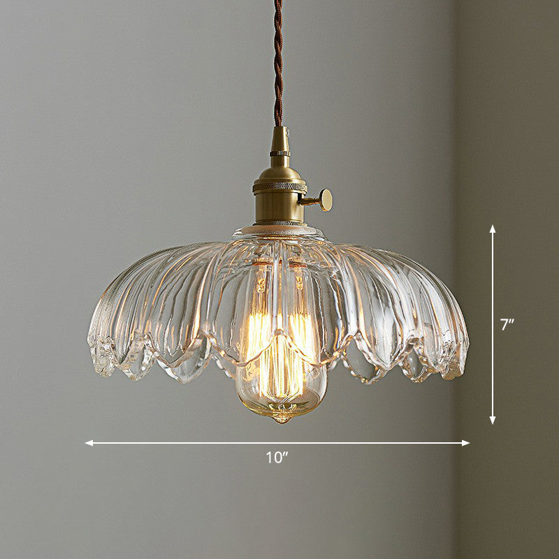 Hanglamp glazen bloem industrieel 25 cm E26 E27 eetkamer woonkamer plafondverlichting klassiek design | Sulvida
