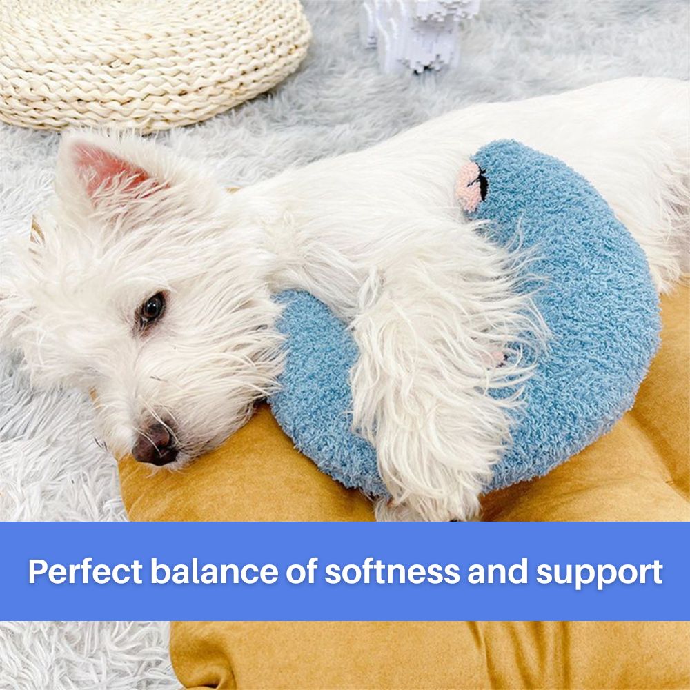 Rustgevend Huisdierkussen U-Vorm Steun Zachte Bekleding Hond Kat Beige Grijs Roze Comfortabel Rustplek Bed | Sulvida