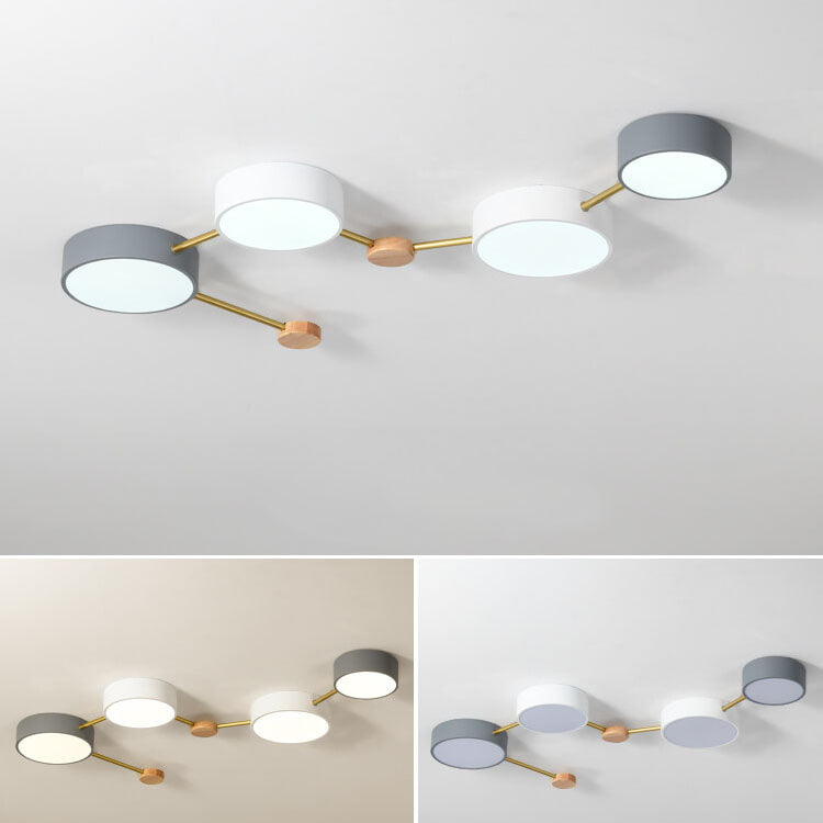 Plafondlamp massief hout met ijzer LED warm wit neutraal koel wit woonkamer slaapkamer gang moderne verlichting | Sulvida