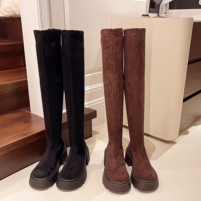 Élégantes cuissardes à talon haut et bout rond pour femmes – Des chaussures stylées pour toutes les saisons | Sulvida