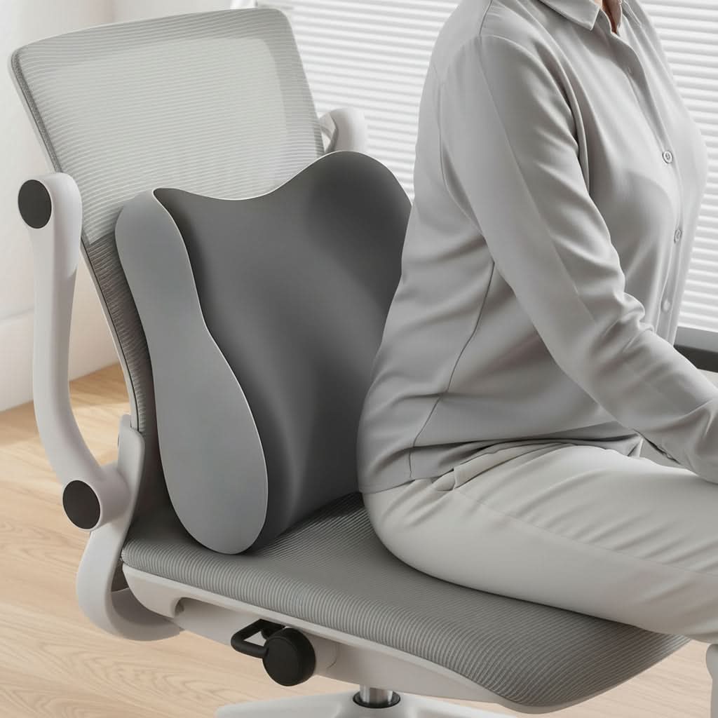Coussin lombaire portable en mousse à mémoire de forme pour chaise de bureau, siège auto, au bureau, à la maison et en déplacement | Sulvida