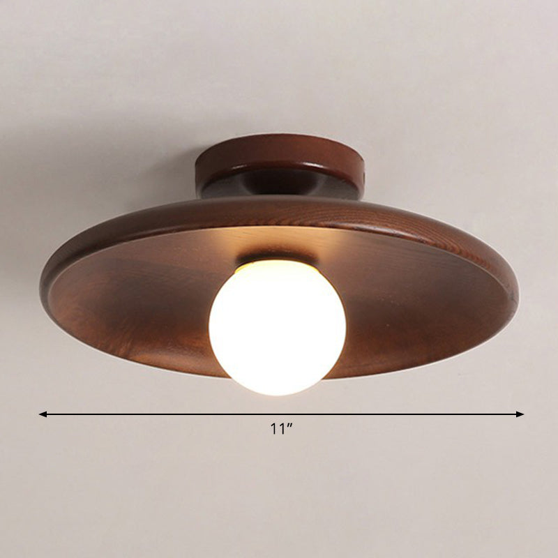 Houten Plafondlamp Schaalbowl Natuurlijk Minimalistisch Design Gang Hal Landelijk Sfeervol Plafondverlichting | Sulvida