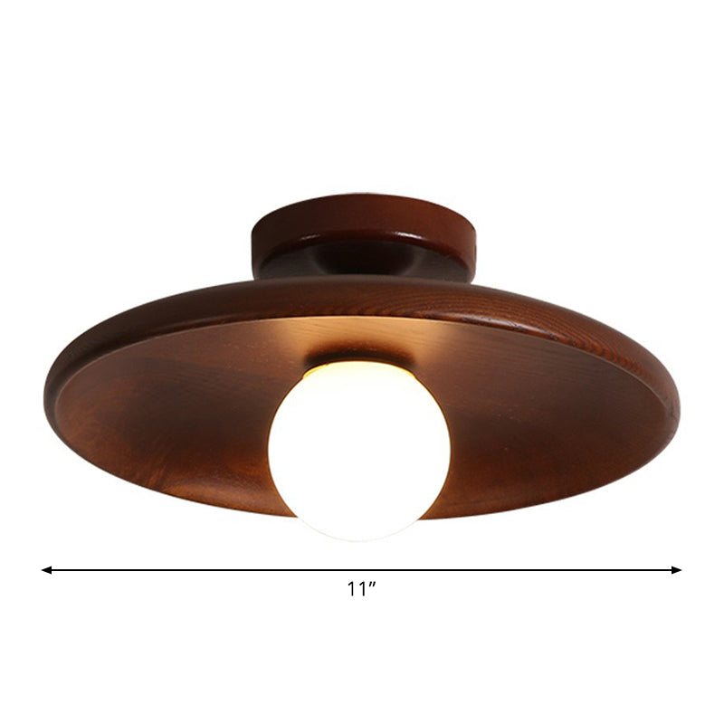 Houten Plafondlamp Schaalbowl Natuurlijk Minimalistisch Design Gang Hal Landelijk Sfeervol Plafondverlichting | Sulvida