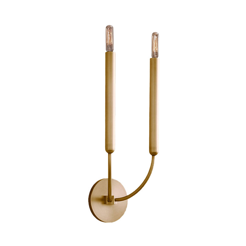 Metalen wandlamp met buisvormige kap klassiek zwart goud voor eetkamer gang entree woonruimte sfeervol | Sulvida