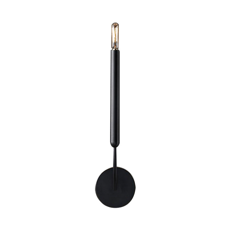 Metalen wandlamp met buisvormige kap klassiek zwart goud voor eetkamer gang entree woonruimte sfeervol | Sulvida