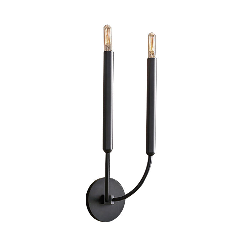 Metalen wandlamp met buisvormige kap klassiek zwart goud voor eetkamer gang entree woonruimte sfeervol | Sulvida