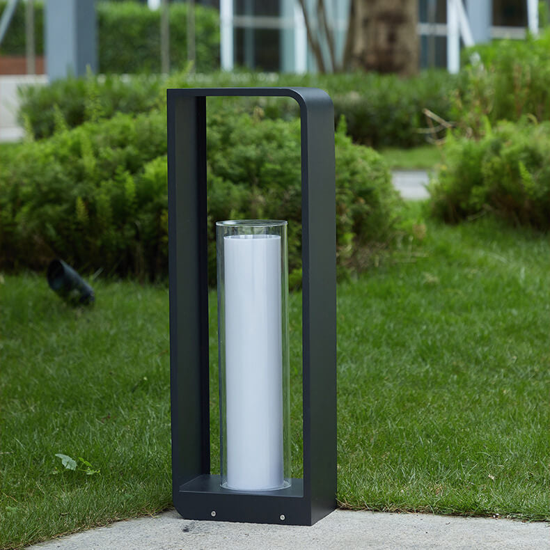 Tuinverlichting LED Vierkant Zwart RVS Acryl Frame Paal Lichtpunt Terras Pad Verlichting Outdoor 30-60cm | Sulvida