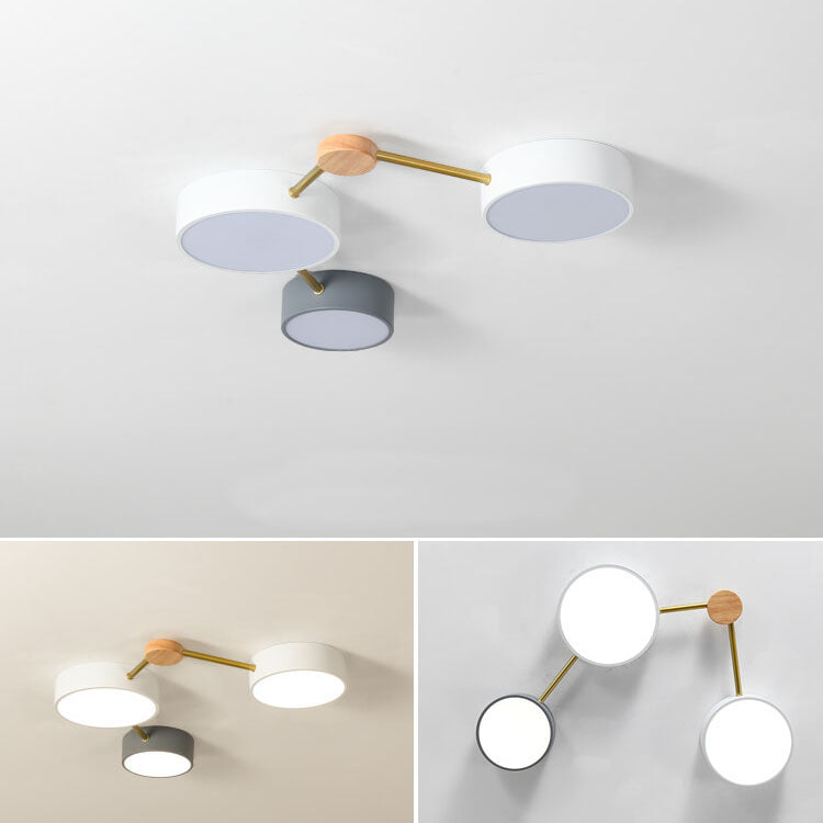 Plafondlamp massief hout met ijzer LED warm wit neutraal koel wit woonkamer slaapkamer gang moderne verlichting | Sulvida