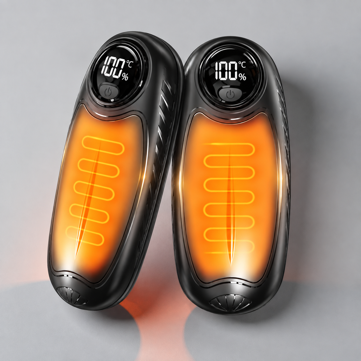 Oplaadbare Handwarmers met LED-Display Draagbaar USB 2 Stuks Zakverwarmer Wintersport Handverwarming | Sulvida