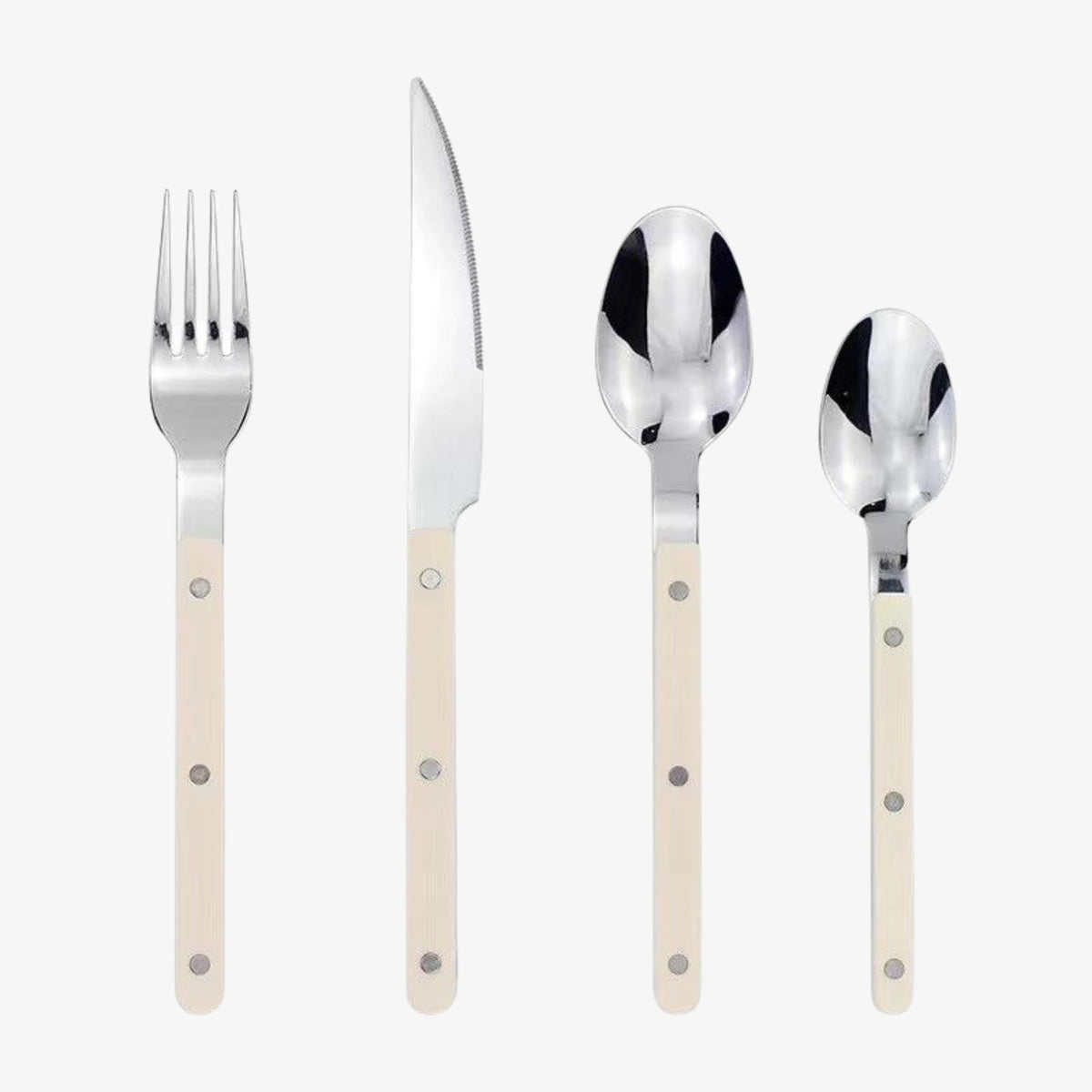 RVS Bestekset 24-delig Gegraveerd Design Zes Couverts Zwart Wit Groen Servies voor Gezinsmaaltijden Eettafel | Sulvida